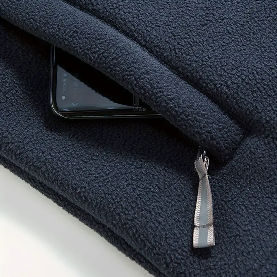Heren Fleece Vest Warm Gevoerd met Opstaande Kraag