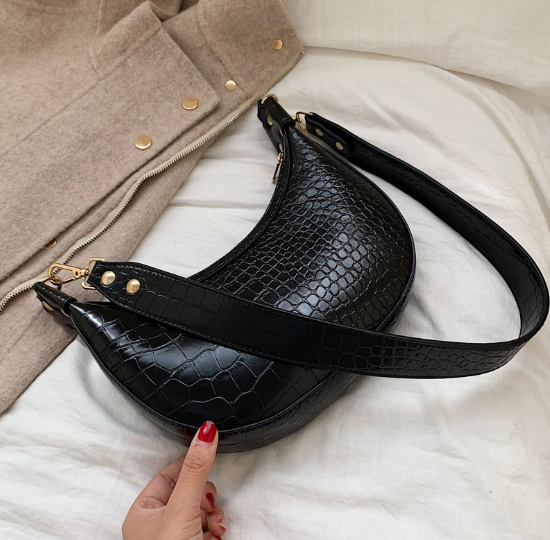 Dames Crossbody Tas Retro Stijl met Kroko Print