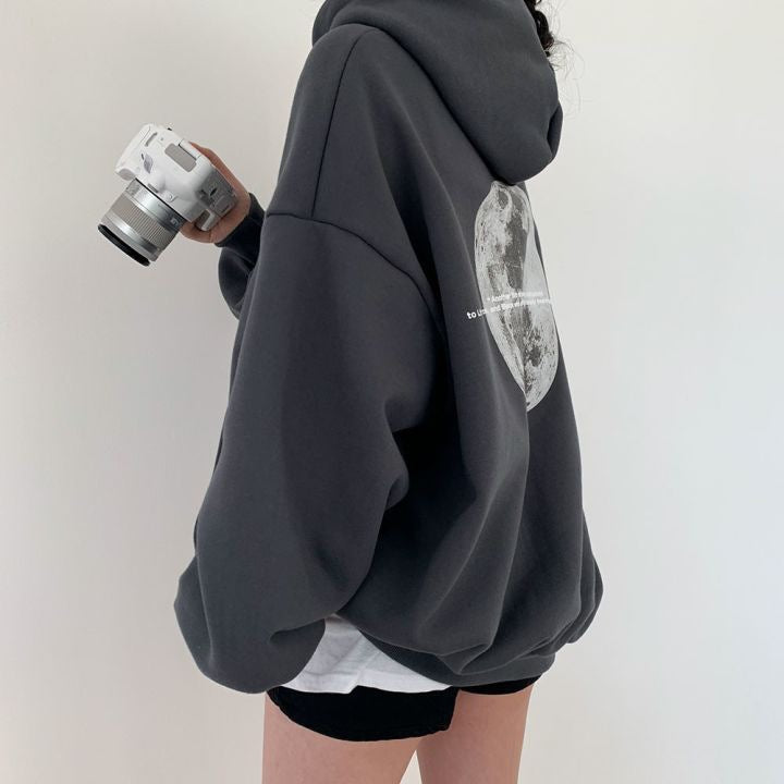 Dames Hoodie Space Print Casual Streetwear