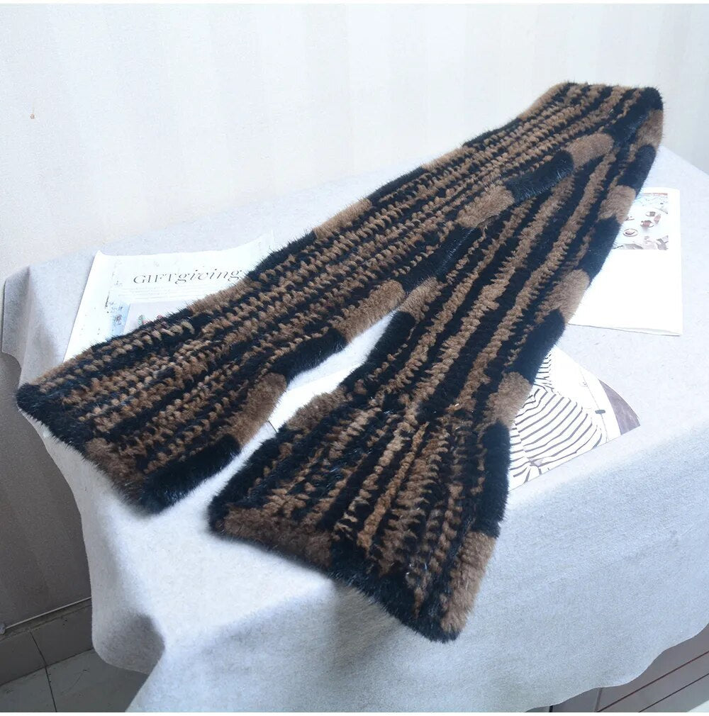Gebreide Sjaal Warm en Stijlvol Nertsbont Look