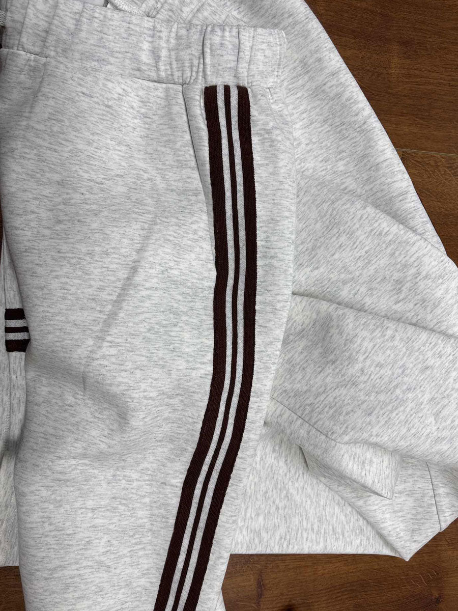 Dames Retro Sportieve Set met Half-Rits Sweater en Wijde Broek