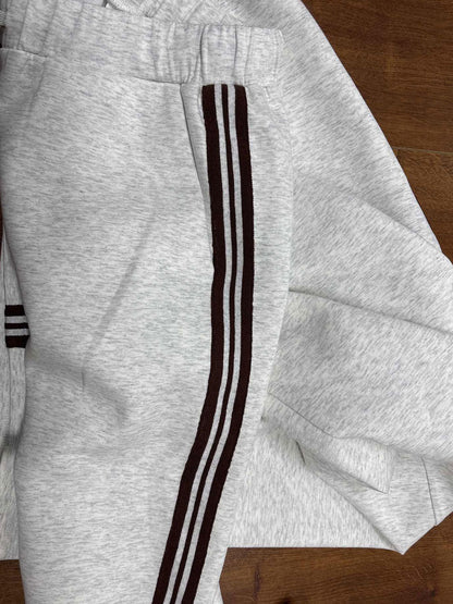 Dames Retro Sportieve Set met Half-Rits Sweater en Wijde Broek