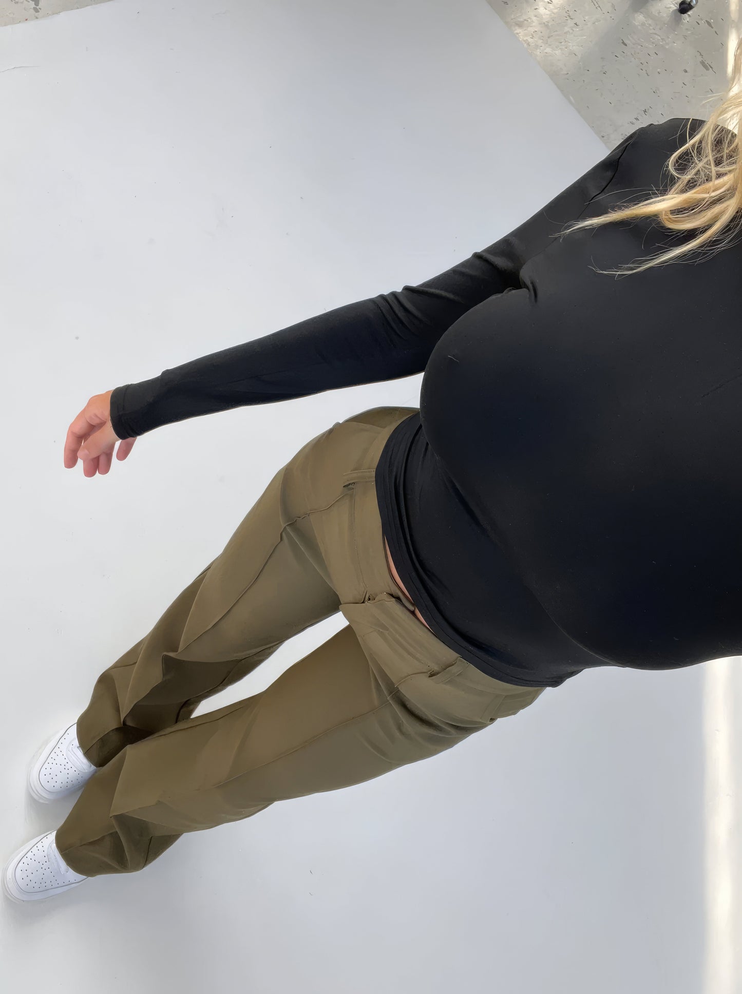 Dames High-Waist Pantalon Met Rechte Pijpen Zwart Basic Model