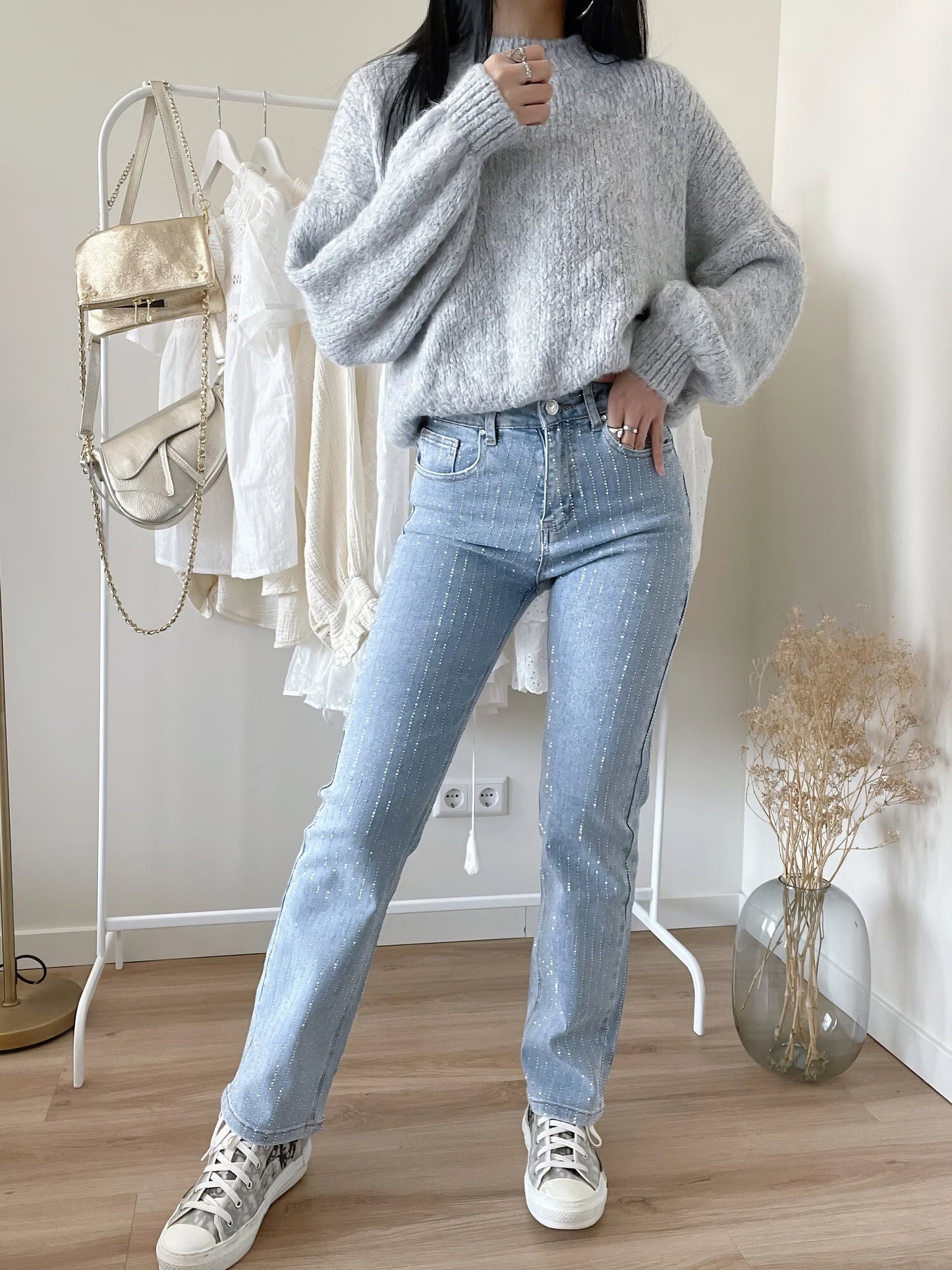 Glitter Dames Jeans Glimmer Stijl - Mode Vibes