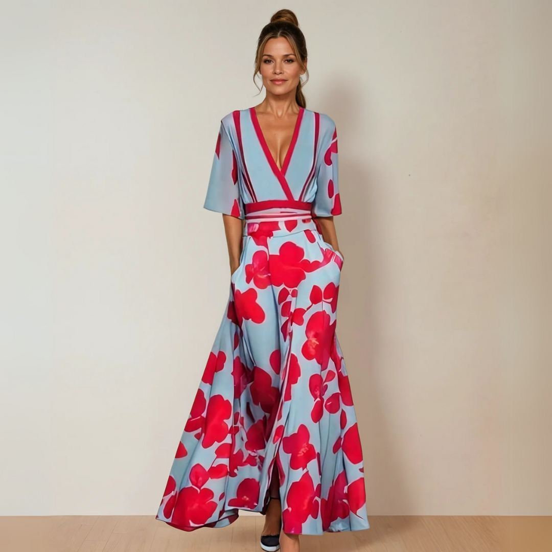Dames Klassieke Jurk Bloemenprint Elegante Pasvorm
