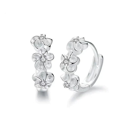 Zilveren Bloem Oorbellen Elegante Sieraden