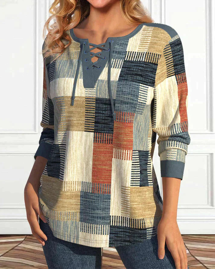 Vrouwelijke Top met Geometrische Print