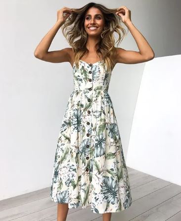 Midi-jurk Zomerse Strandjurk Sexy Vrouwenjurk