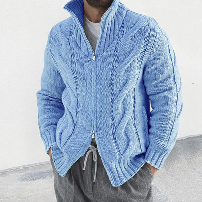 Gebreid Vest met Hoge Kraag en Rits - Mode Vibes