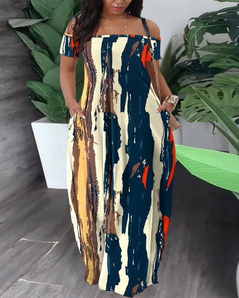 Plus-Size Safari Jurk Kleurrijk en Stijlvol