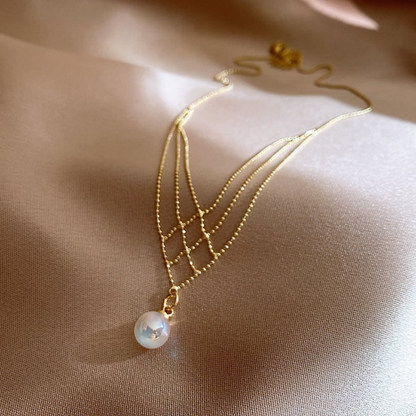 Ketting Parelketting Geweven Zilverkleurig - Mode Vibes