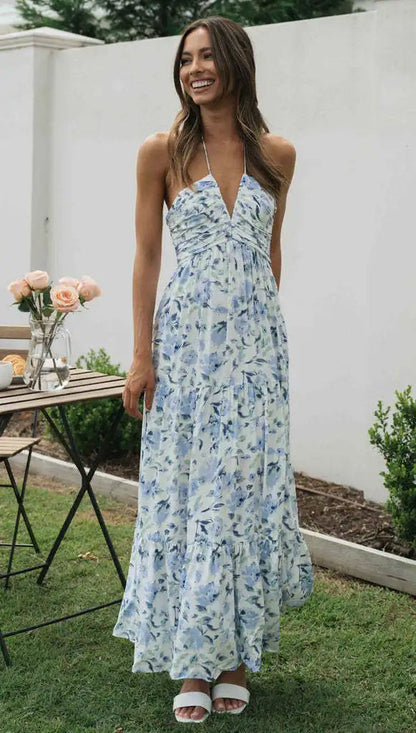 Fleurige Maxi Jurk voor Vrouw Stijlvol en Comfortabel
