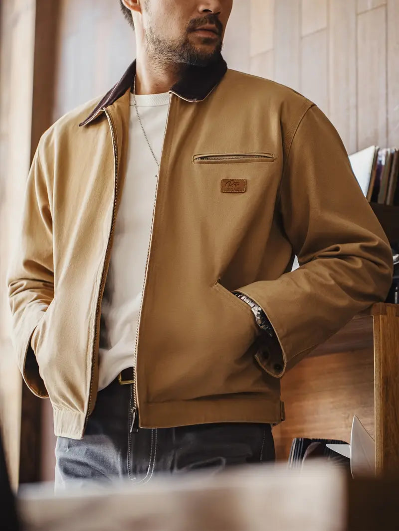Heren Bomberjack Casual Zwart Leer