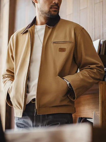 Heren Bomberjack Casual Zwart Leer