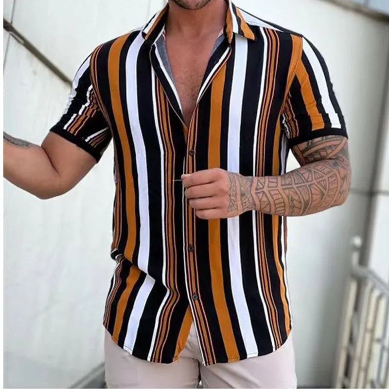 Gestreepte Casual T-Shirt voor Mannen