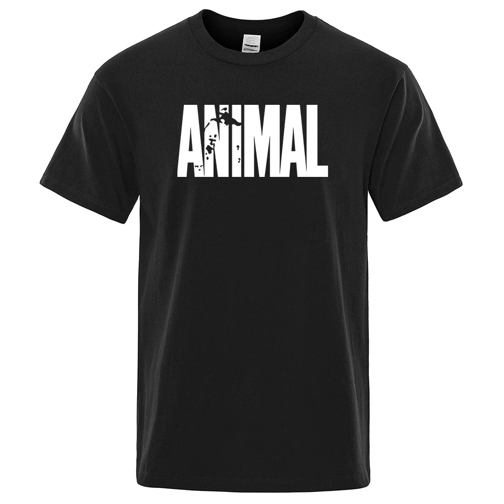 T-Shirt Mannen Dierenprint Casual Kleding
