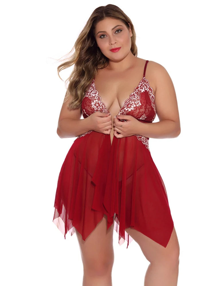 Plus-Size Lingerieset Transparant en Sexy voor Vrouwen