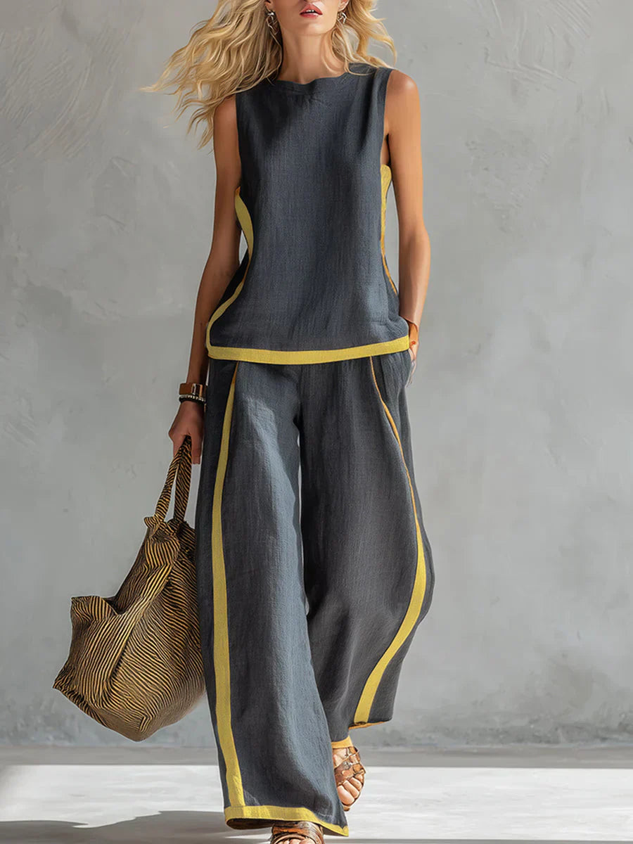 Dames Set Gilet en Broek Comfortabele Pasvorm Elegant - Mode Vibes
