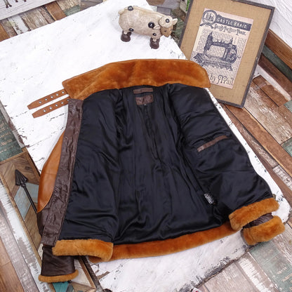 Leren Aviatorjack Stoer Warm Milan Stijl