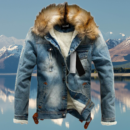 Dikke Spijkerjas Chic Designer Stijl