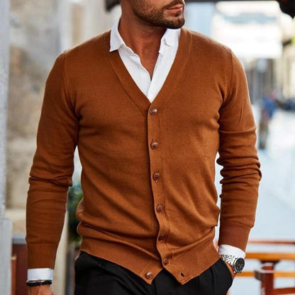 Mannen Cardigan Casual Stefan Vest Zwart Grootste Maten