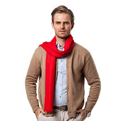 Rode Kasjmier Sjaal Zachte Warme Luxe Shawl