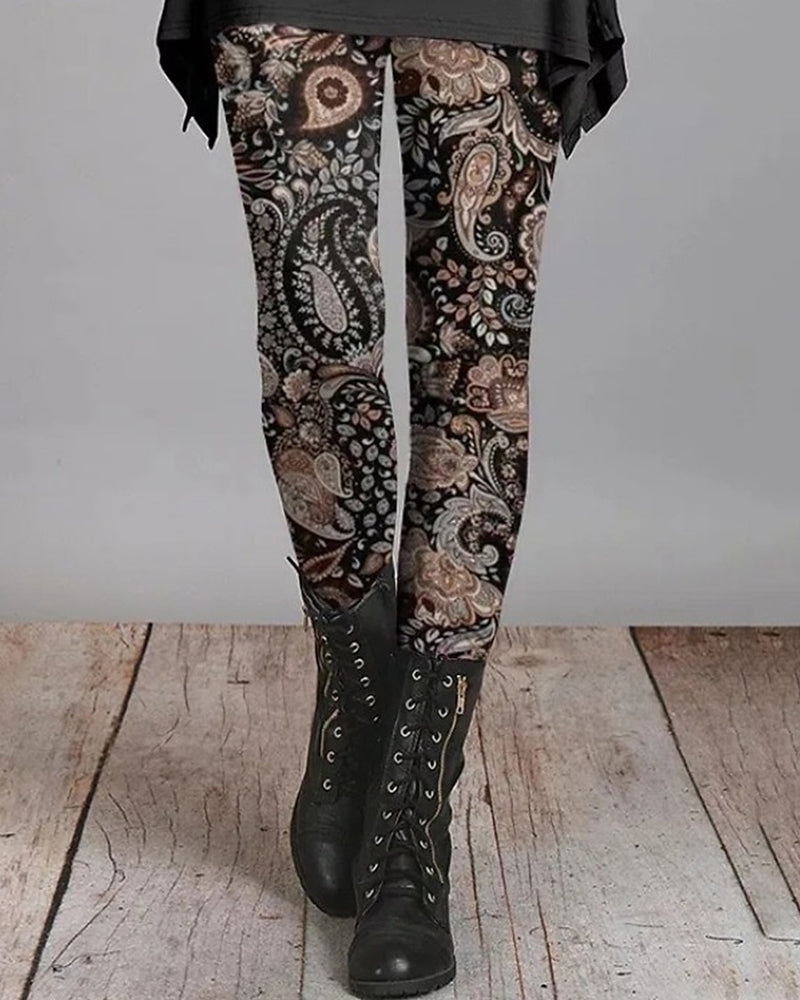 Retro Leggings Etnische Prints Zomerse Ziva Stijl