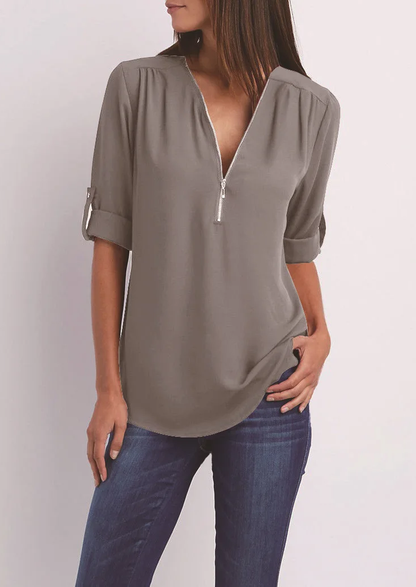 Kassidy Blusa Elegante Donna – Cerniera, Poliestere e Spandex-1