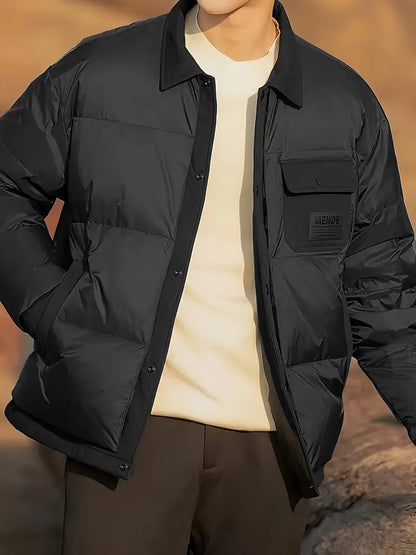 Herenshirtjas Gewatteerd Warm Minimalistisch Design