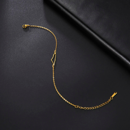 Gouden Armband met Ketting en Hangertje - Mode Vibes
