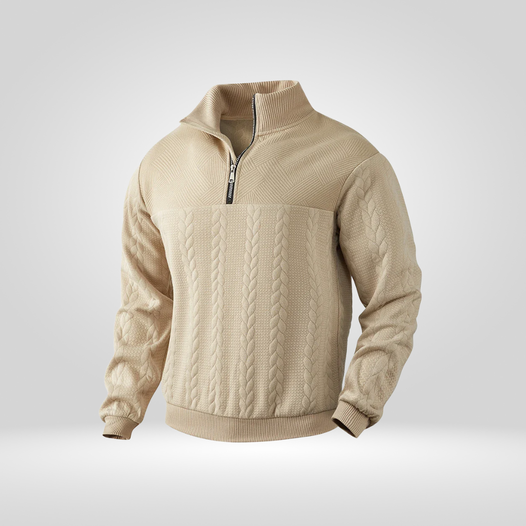 Heren Trui Half-Zip met Henry Kraag Stijlvol en Comfortabel
