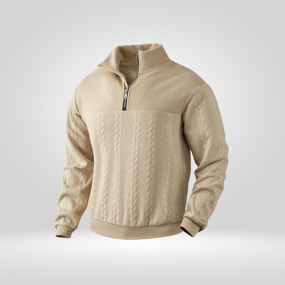 Heren Trui Half-Zip met Henry Kraag Stijlvol en Comfortabel