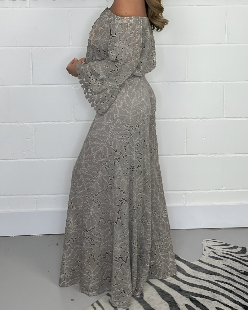 Kanten Jurk Zonder Schouder Elegant Boho Chic Stijl