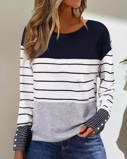 Dames Top met Gestreepte Print