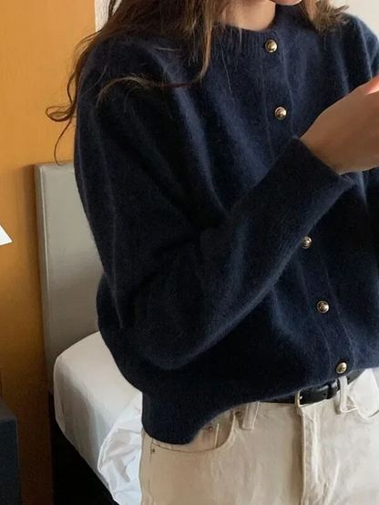Gebreide Vest met O-hals voor Vrouw - Mode Vibes