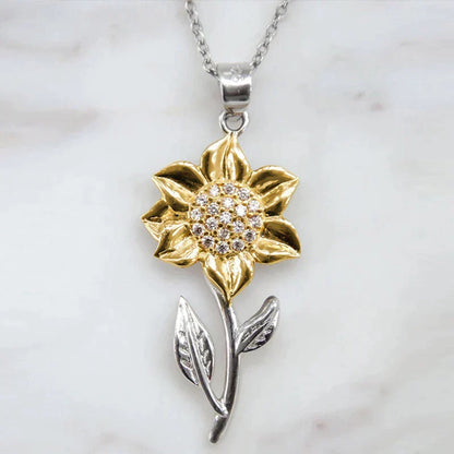 Zilveren Ketting met Gouden Zonnebloem Hanger