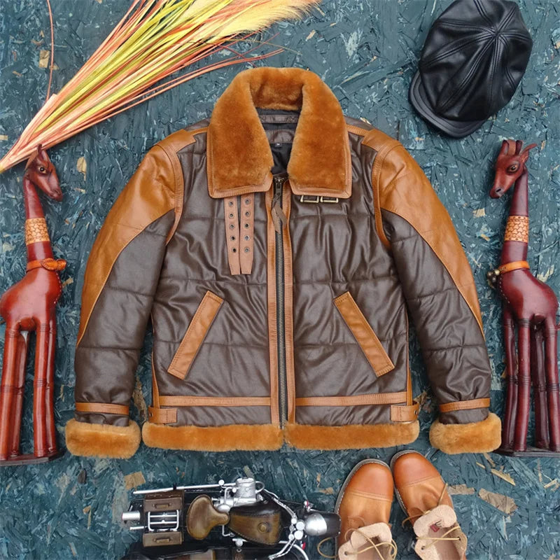 Leren Aviatorjack Stoer Warm Milan Stijl