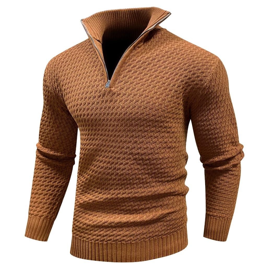 Gebreide Trui Half Zip Wolmix Zacht en Comfortabel