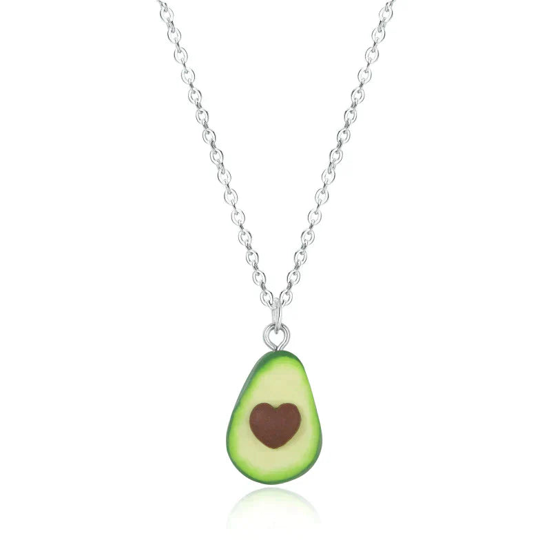 Avocadoketting Hartvormig Vriendenketting Uniek Zilver