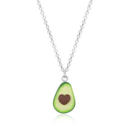 Avocadoketting Hartvormig Vriendenketting Uniek Zilver