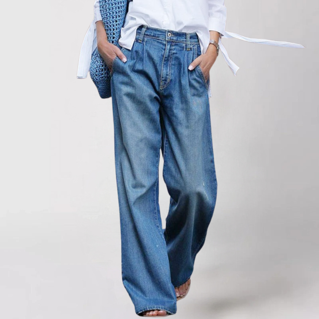 Comfortabele Wijde Dames Jeans van Hoogwaardig Denim