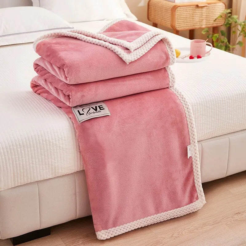 Zachte Fleece Deken Roze Warm voor Bank en Bed