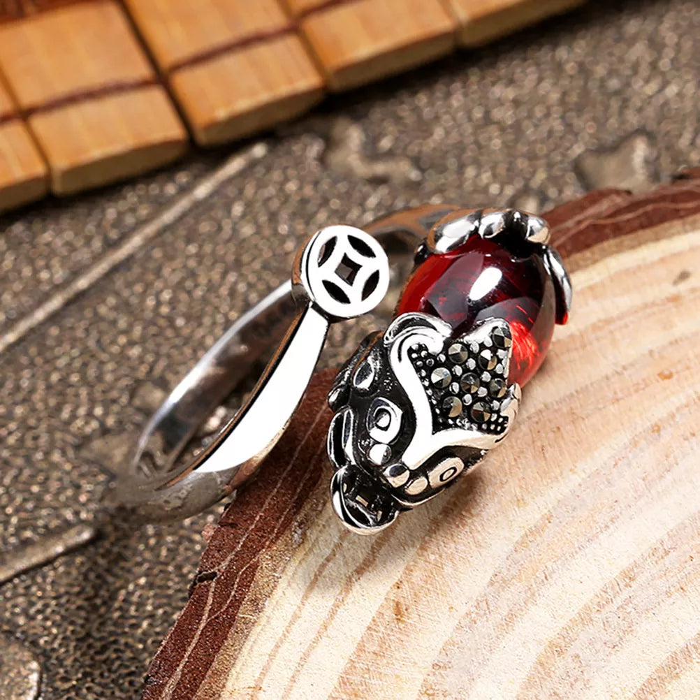 Unieke Pixiu Ring Vintage Design Geluksring