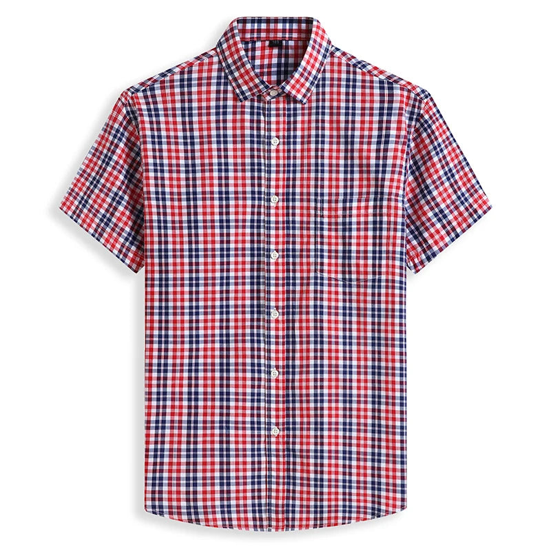 Plus Size Overhemd Katoen Trendy Voor Mannen