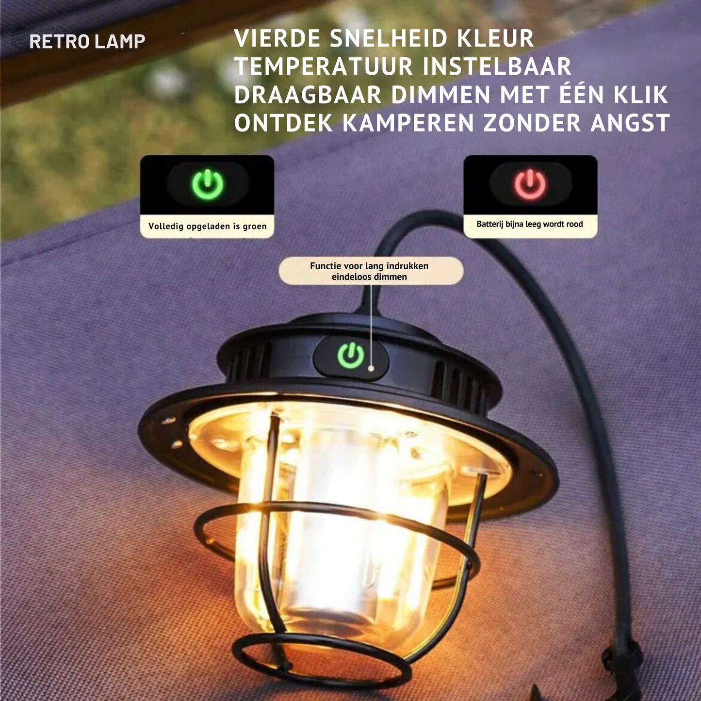 Draagbare Led Campinglamp Waterdicht Met Accu