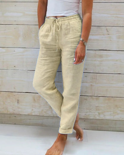 Elina | Pantaloni in cotone con elastico