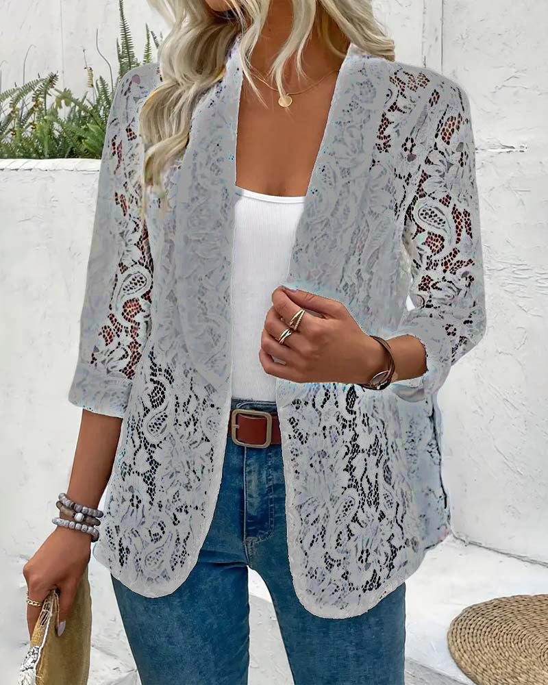 Dames Kanten Blazer Elegante Jas