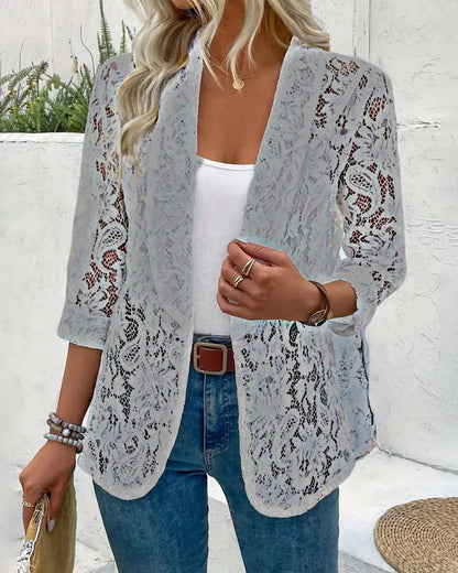 Dames Kanten Blazer Elegante Jas