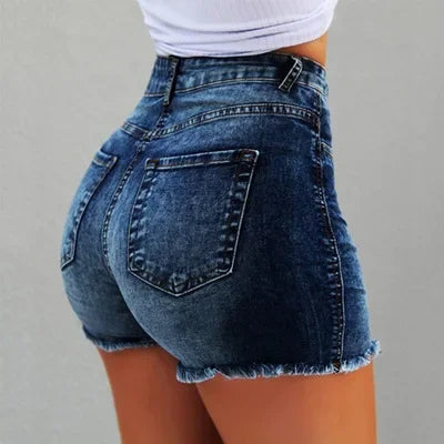 Plus Size Denim Short Zomerse Casual Stijl