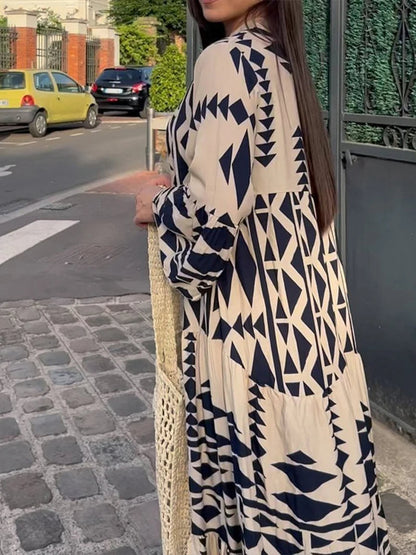 Maxi Jurk Vintage Stijl Trendy Dameskleding